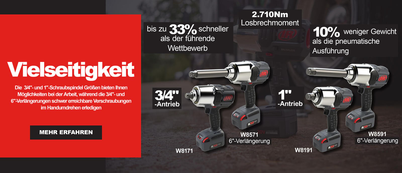 Merkmale der Schlagschrauber der Serie W8000
