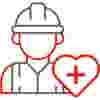 red grey person worker icon