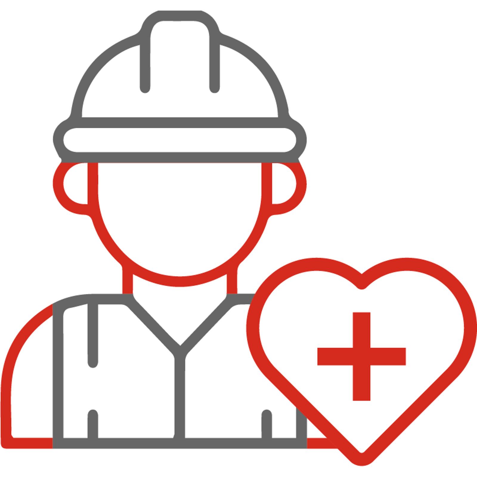 red grey person worker icon