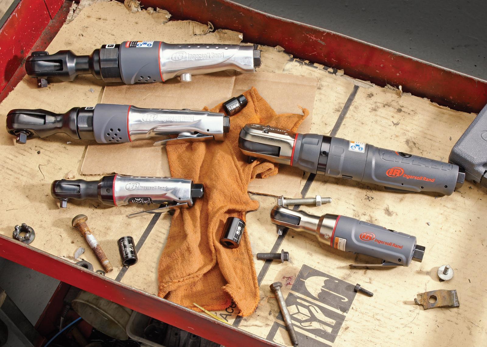 Ingersoll Rand's line of air ratchets on rolling cart