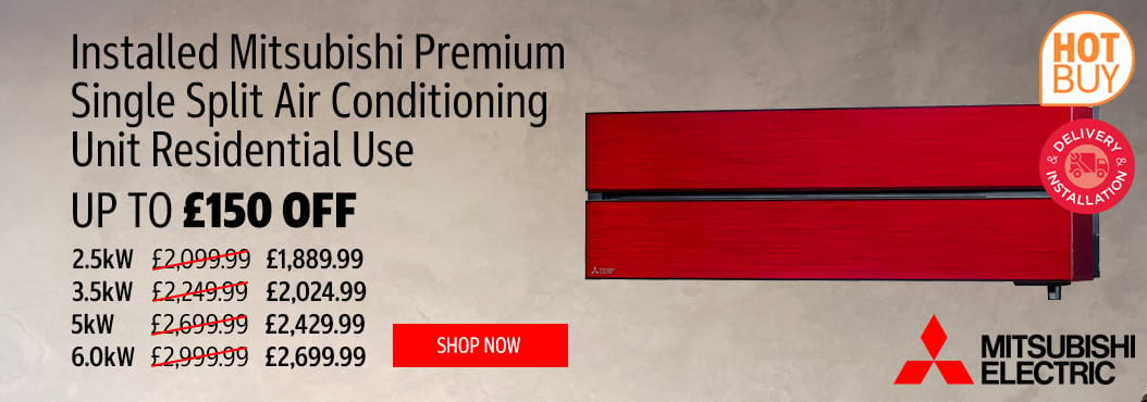 Installed Mitsubishi Premium Single Split Air Conditioning Unit Residential Use, Available in 4 kW Capacities