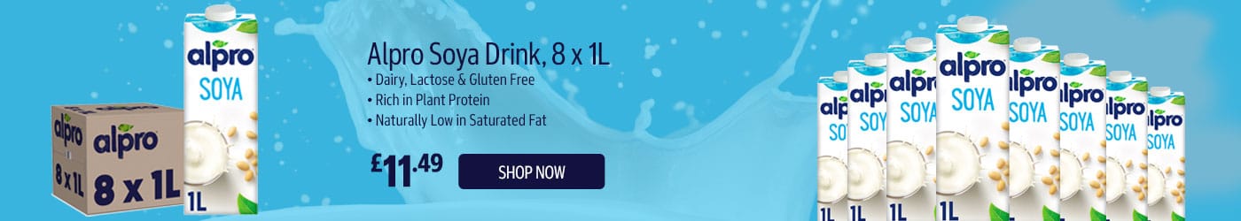 Alpro Soya Drink, 8 x 1L