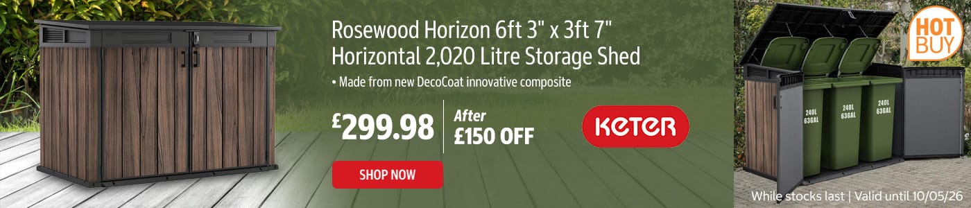 Keter Rosewood Horizon Horizontal 2,020 Litre Storage Shed