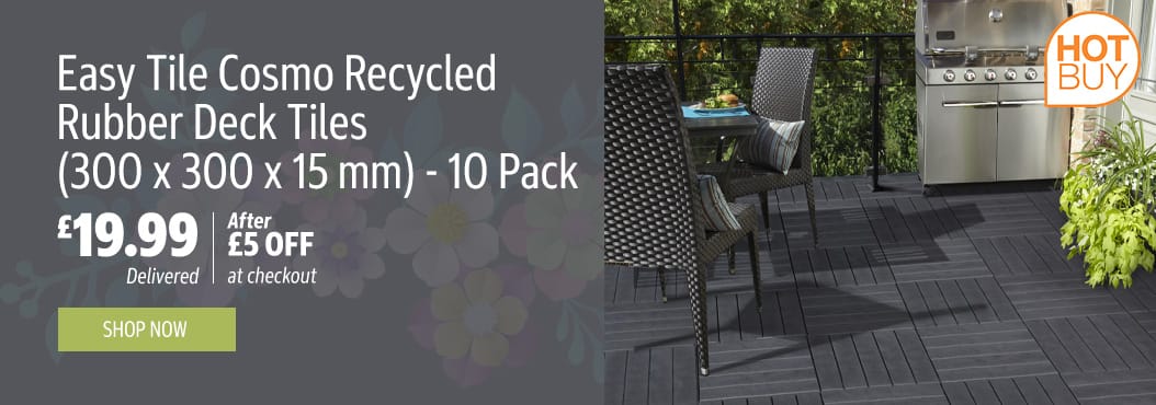 Easy Tile Cosmo Recycled Rubber Deck Tiles 10 Pack