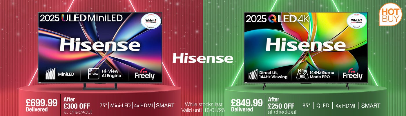 Hisense 75E8QTUK 75 Inch Mini LED HD Smart TV