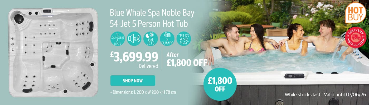 Blue Whale Spa Noble Bay 54-Jet 5 Person Hot Tub - Delivered and Installed