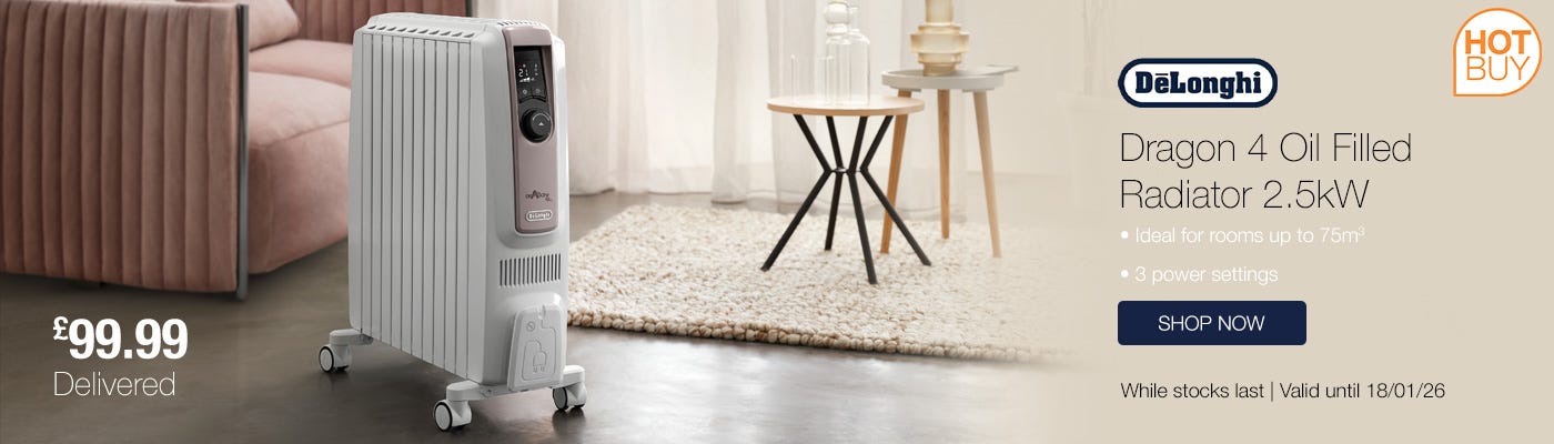 DeLonghi Dragon 4 Oil Filled Radiator 2.5kW