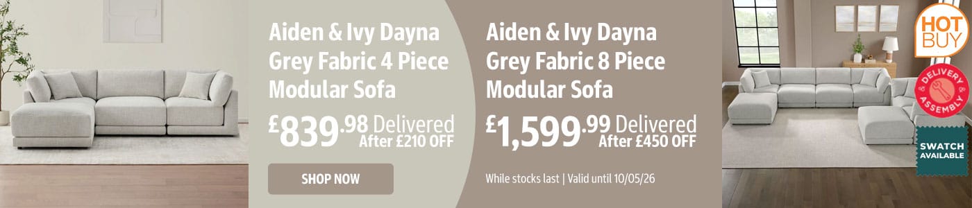 Aiden & Ivy Dayna Grey Fabric Modular Sofa