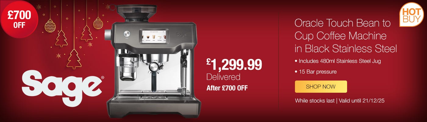 Sage Oracle Touch Bean to Cup Coffee Machine in Black Stainless Steel