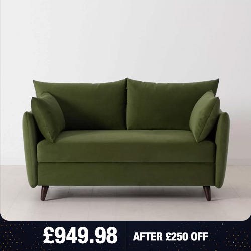 Swyft Model 08 Green Velvet Double Sofa Bed