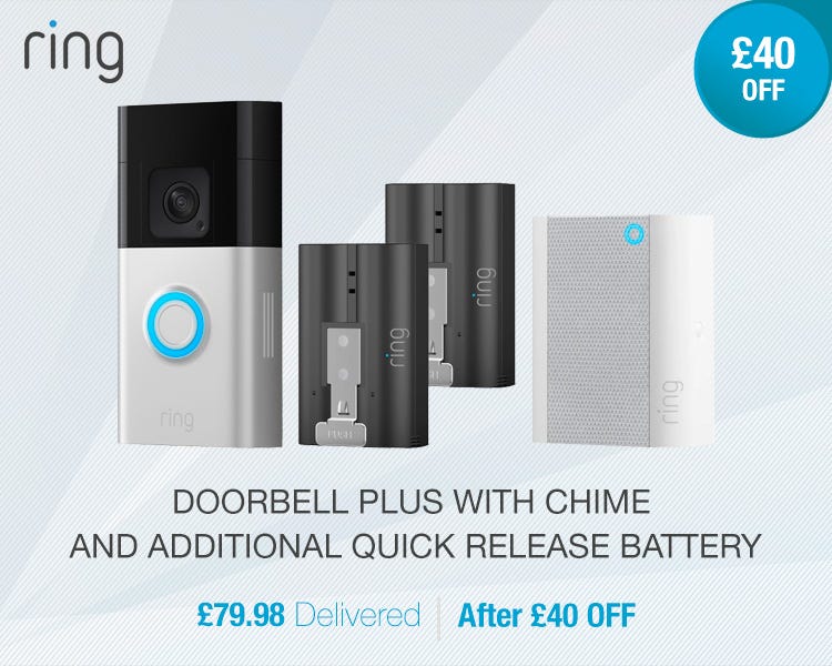 Ring Doorbell Plus with Chime and Additional Quick Release Battery