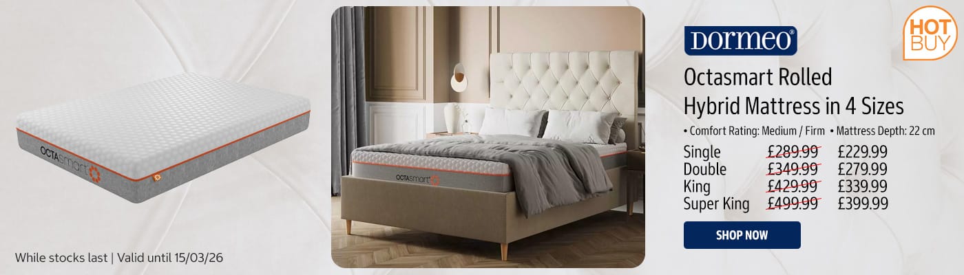 Dormeo Octasmart Rolled Hybrid Mattress in 4 Sizes