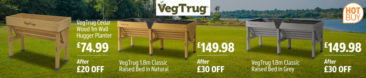 VegTrug Cedar Wood 1m Wall Hugger Planter