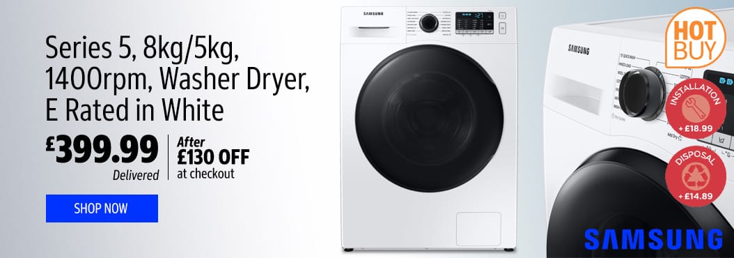 Samsung Series 5 WD80TA046BE/EU, 8kg/5kg, 1400rpm, Washer Dryer, E Rated in White