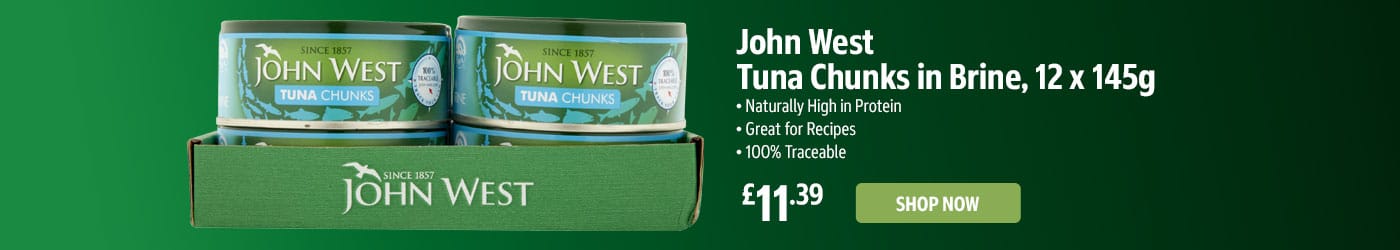 John West Tuna Chunks in Brine, 12 x 145g