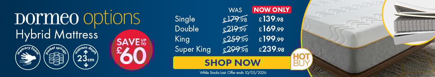 Dormeo Options Hybrid Mattress in 5 Sizes