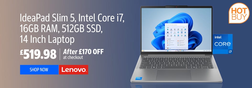 Lenovo IdeaPad Slim 5, Intel Core i7, 16GB RAM, 512GB SSD, 14 Inch Laptop