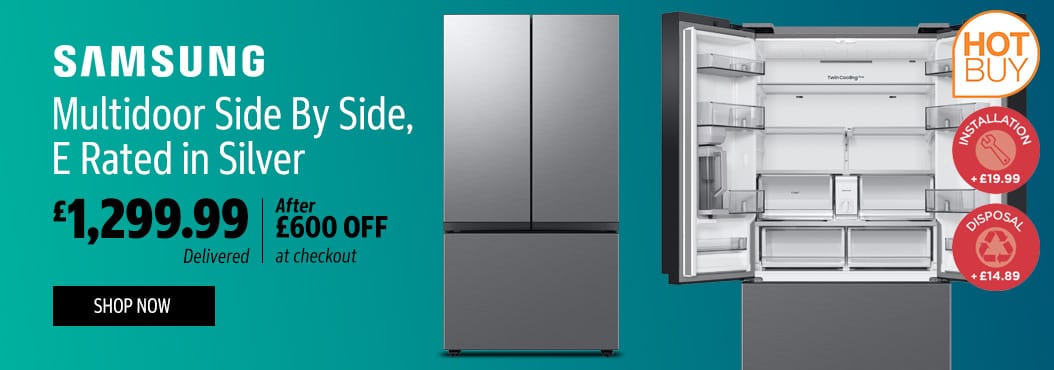 Samsung Multidoor Side By Side, E Rated in Silver