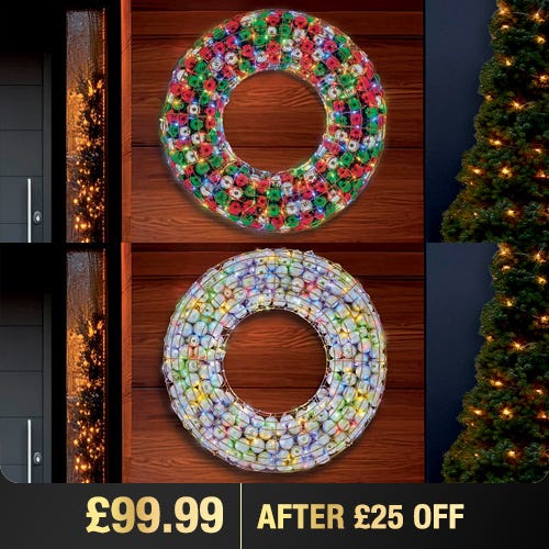 36 inch LED Ornament Wreath With LED lights