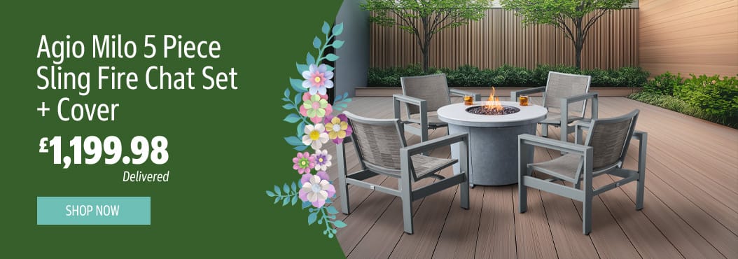 Agio Milo 5 Piece Sling Fire Chat Set + Cover