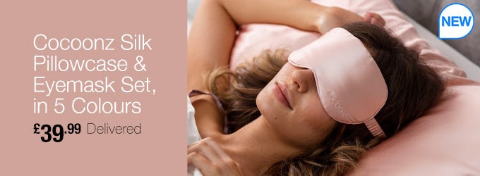 Cocoonzzz Mulberry Silk Pillowcase & Eyemask Set, in 5 Colours