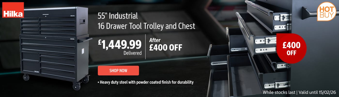 Hilka Industrial 16 Drawer Tool Trolley and Chest