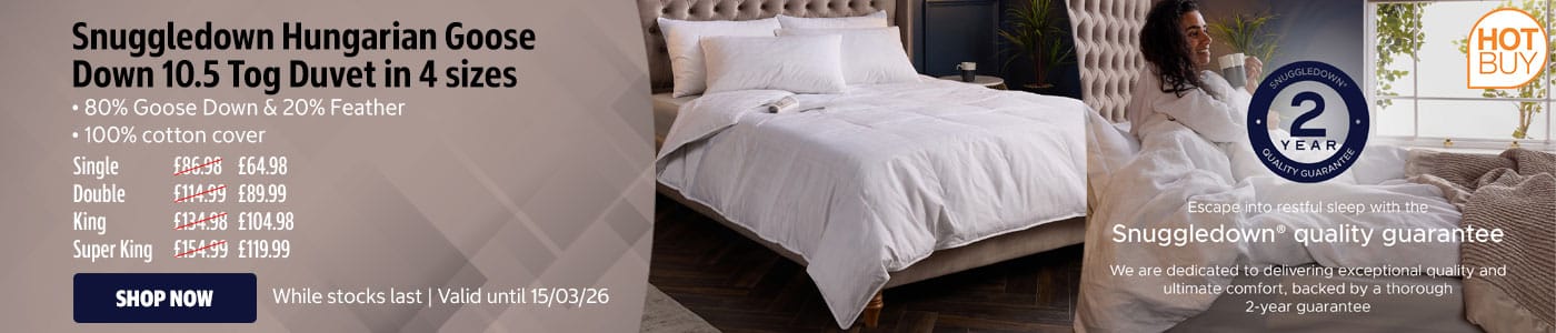 Snuggledown Hungarian Goose Down 10.5 Tog Duvet in 4 Sizes