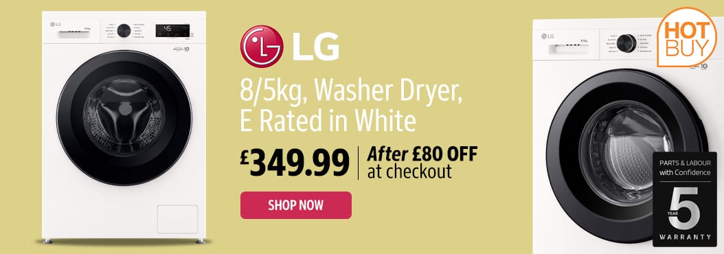 LG Washer Dryer, E Rated in White