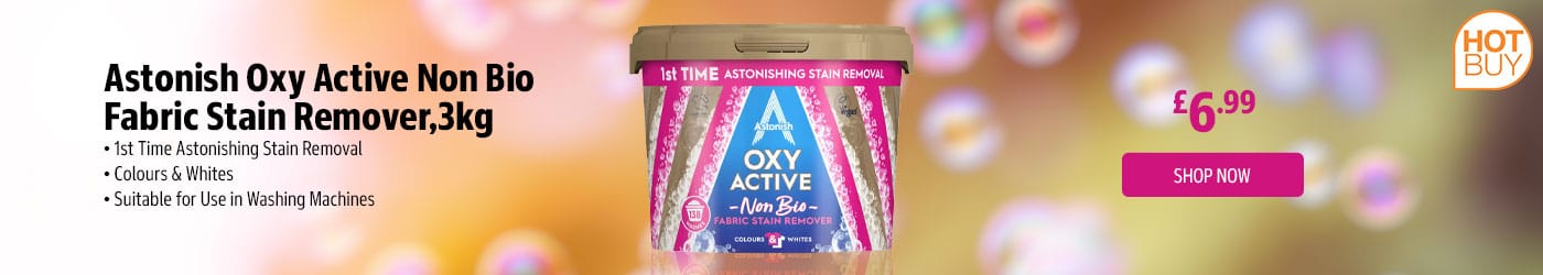 Astonish Oxy Active Non Bio Fabric Stain Remover, 3kg