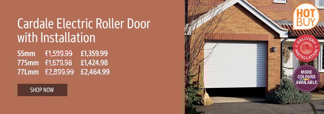 Cardale Electric Roller Door 77mm with Installation up to 2.5 metres width in Various Colours