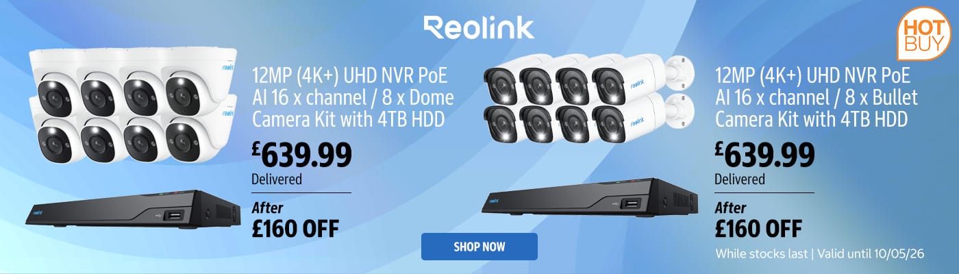 Reolink 12MP UHD NVR PoE AI 16 x channel 8 x Camera Kit with 4TB HDD