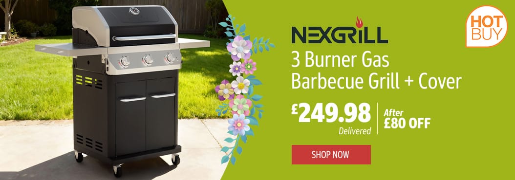 Nexgrill 3 Burner Gas Barbecue Grill + Cover