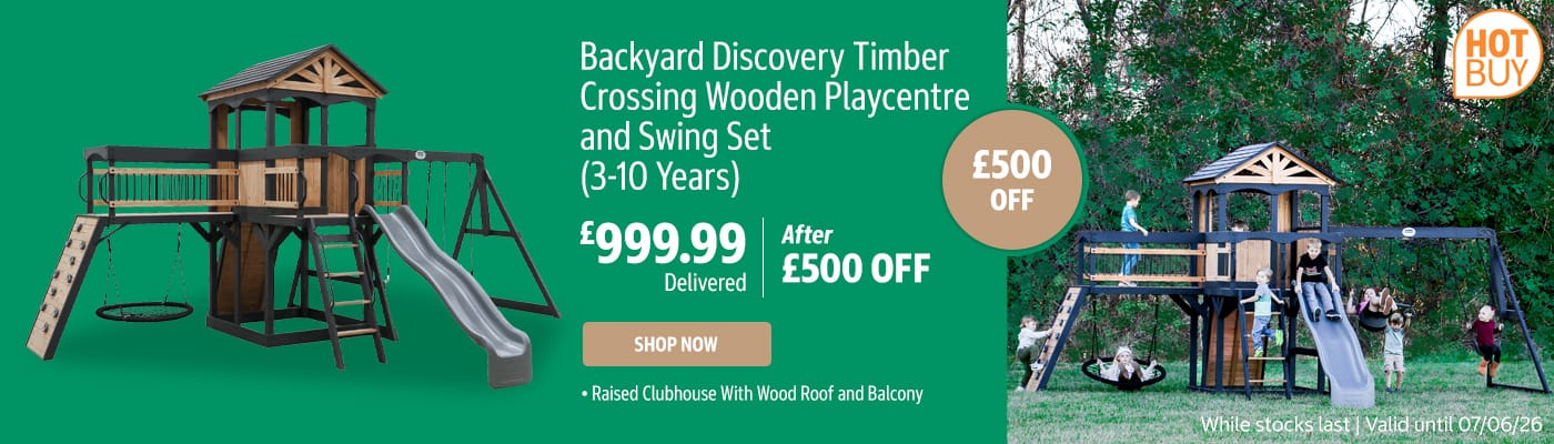 Backyard Discovery Timber Crossing Wooden Playcentre and Swing Set