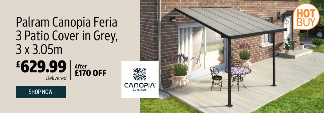 Palram Canopia Feria 3 Patio Cover in Grey, 3 x 3.05m