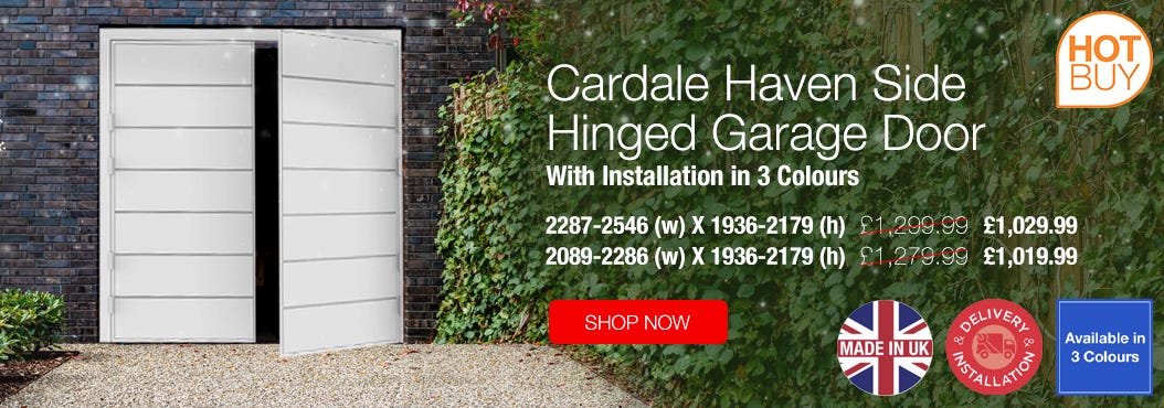 Cardale Haven Side Hinged Garage Door With Installation in 3 Colours
