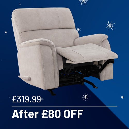 True Innovations Hayden Beige Fabric Manual Recliner Chair