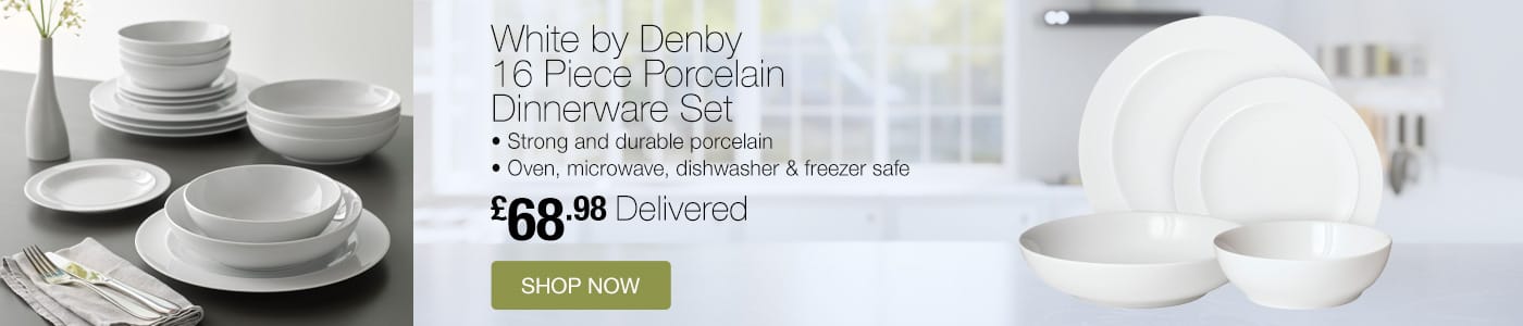 White by Denby 16 Piece Porcelain Dinnerware Set