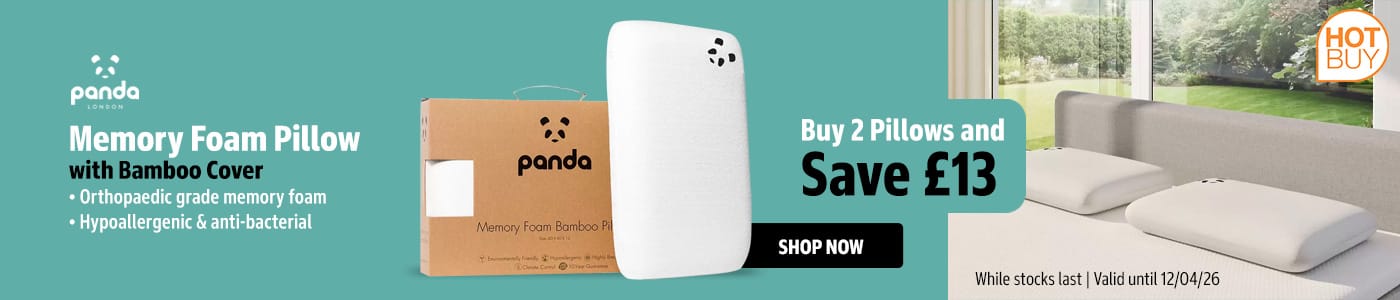 Panda Memory Foam Pillow with Bamboo Cover