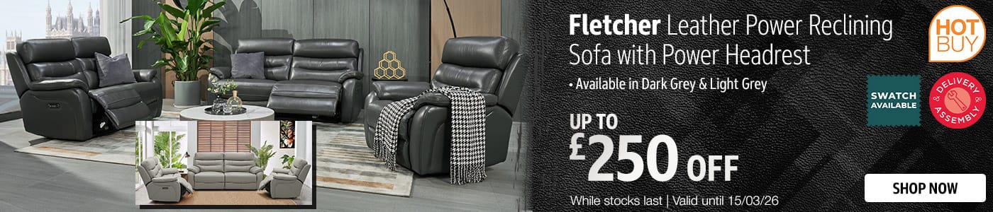 Fletcher Leather Power Reclining Sofa with Power Headrest