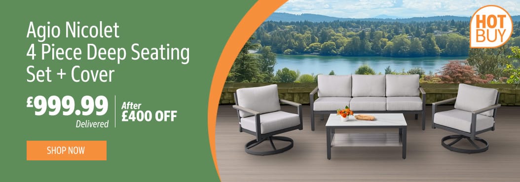 Agio Nicolet 4 Piece Deep Seating Set + Cover