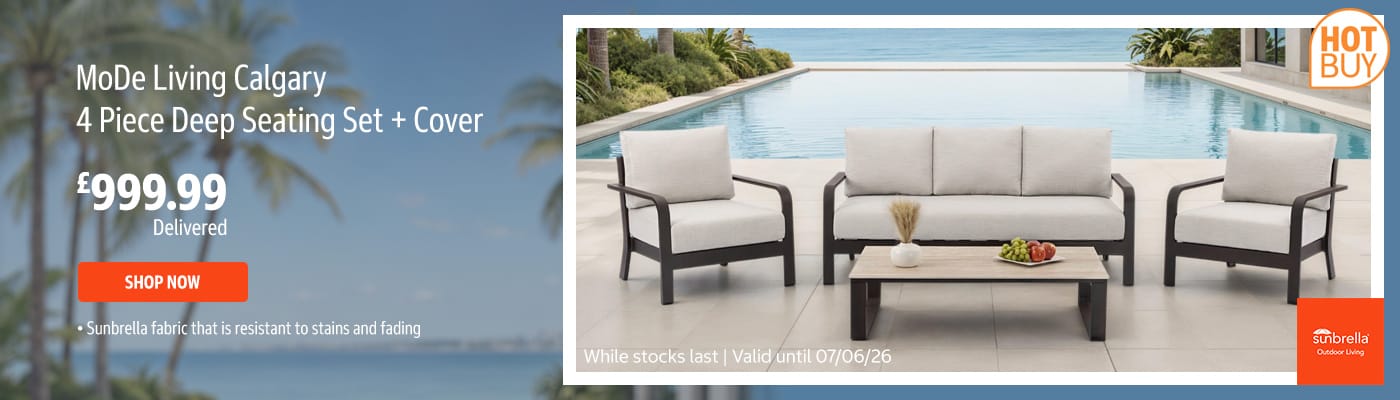 MoDe Living Calgary 4 Piece Deep Seating Set + Cover