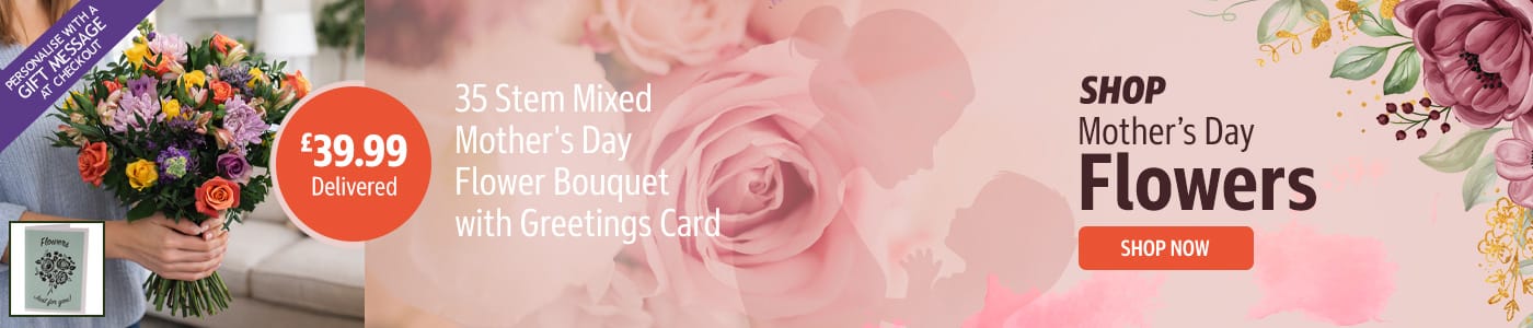 35 Stem Mixed Mother's Day Flower Bouquet with Greetings Card