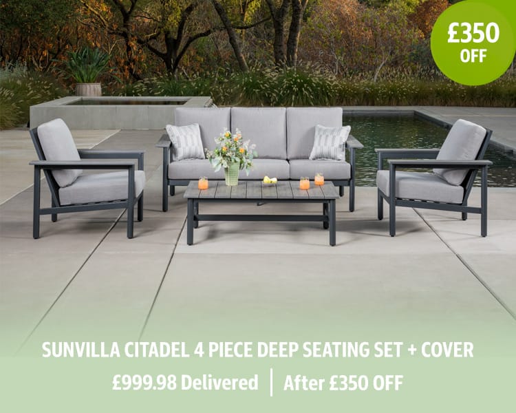 SunVilla Citadel 4 Piece Deep Seating Set + Cover