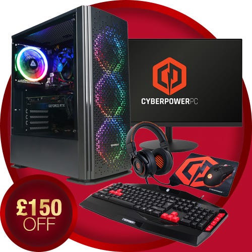CyberPower, AMD Ryzen 5, 16GB RAM, 1TB SSD, NVIDIA GeForce RTX 5060, Gaming Desktop Bundle