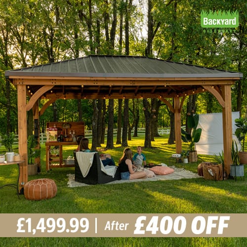 Backyard Discovery Barrington Wooden Gazebo with Peaked Galvanised Steel Roof