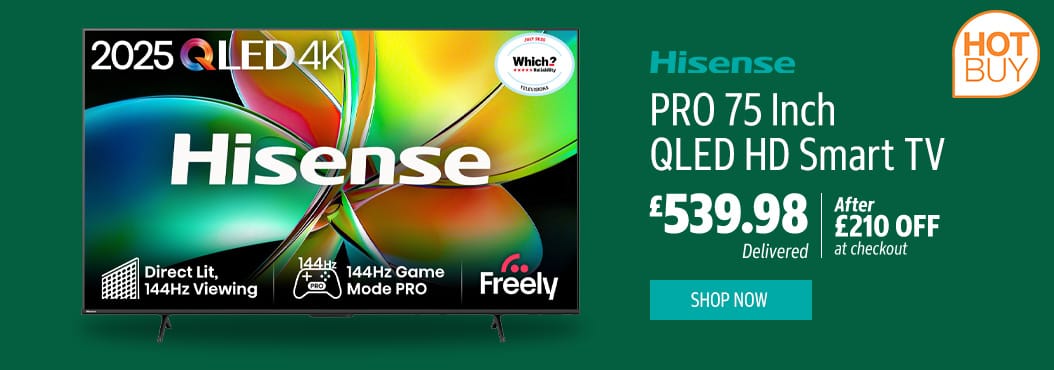 Hisense 75E78QTUK PRO 75 Inch QLED HD Smart TV