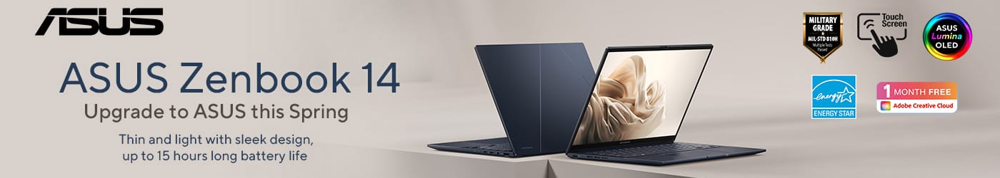 ASUS Zenbook, Intel Core Ulta 7, 16GB RAM, 1TB SSD, 14 Inch OLED Laptop