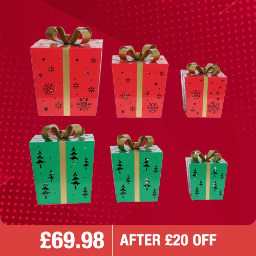 Metal Gift Boxes with LED Lights – Set of 3