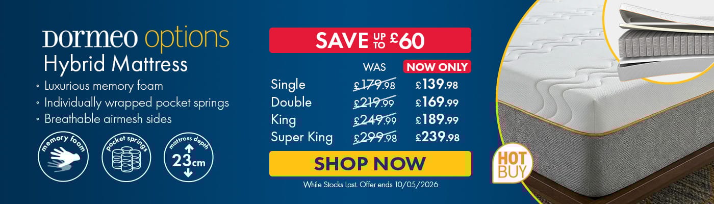 Dormeo Options Hybrid Mattress in 5 Sizes