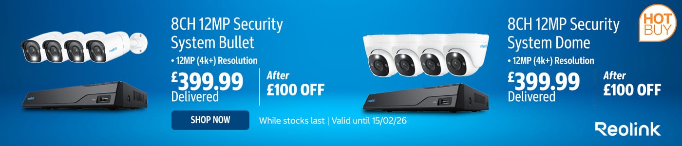 Reolink 12MP UHD NVR PoE AI 8 x channel 4 x Bullet Camera Kit with 2TB HDD No Monthly Fees